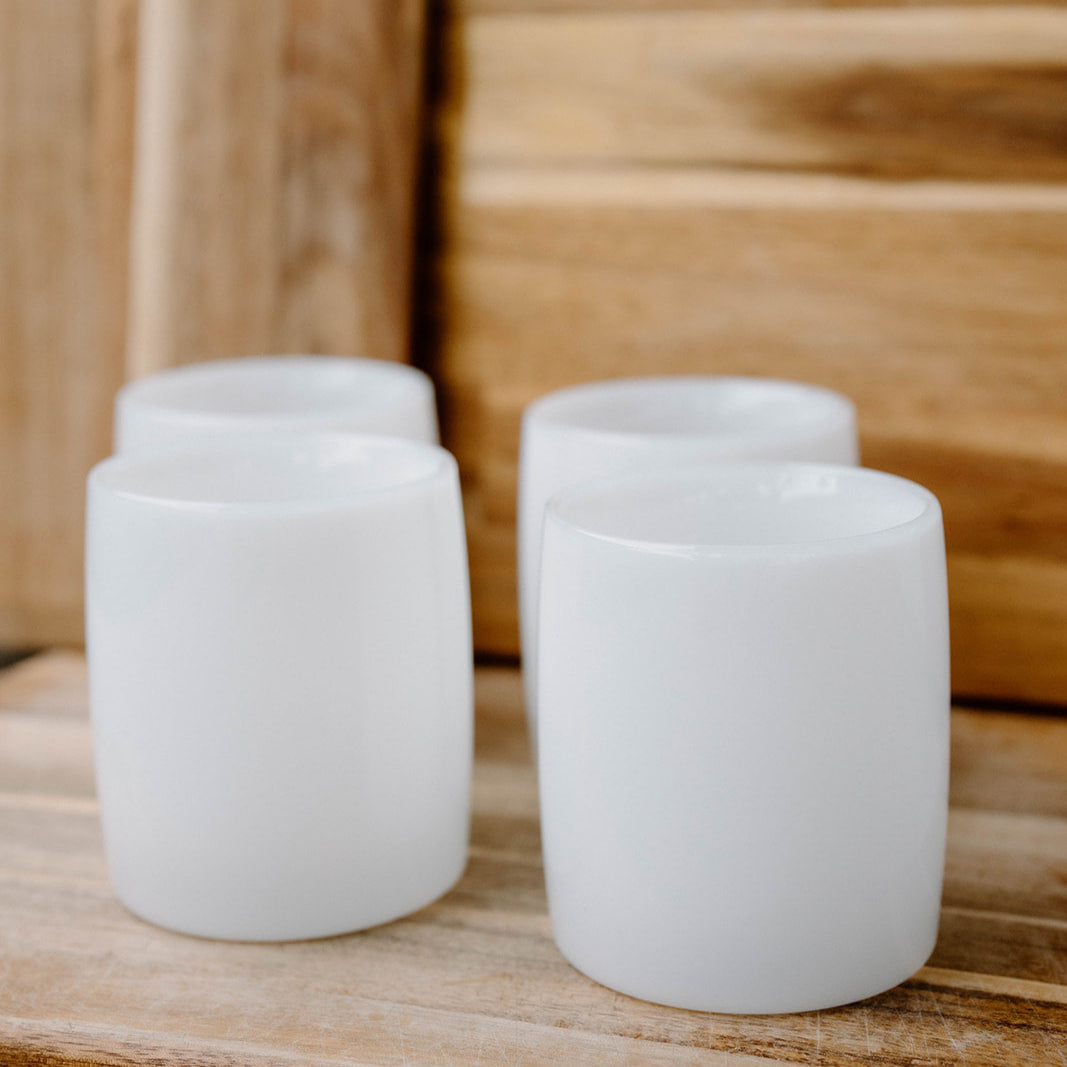 4 Pack double wall glass tumbler- Whipped Cream