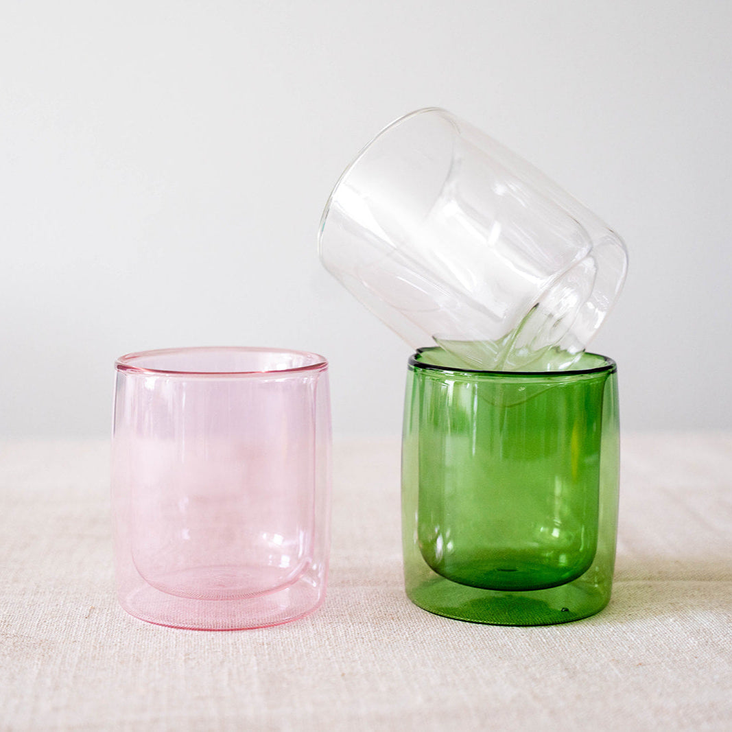 6 Pack double wall glass tumbler (MULTI)