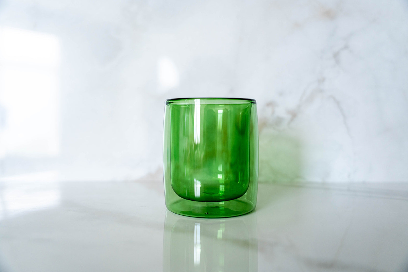 4 Pack double wall glass tumbler-Lime