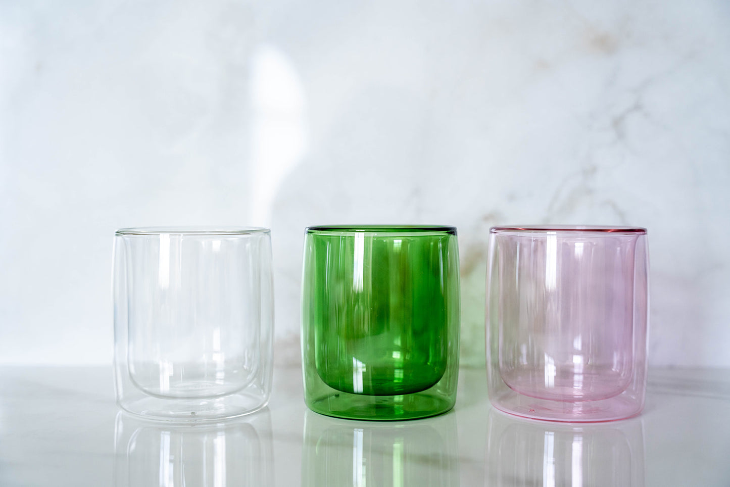6 Pack double wall glass tumbler (MULTI)
