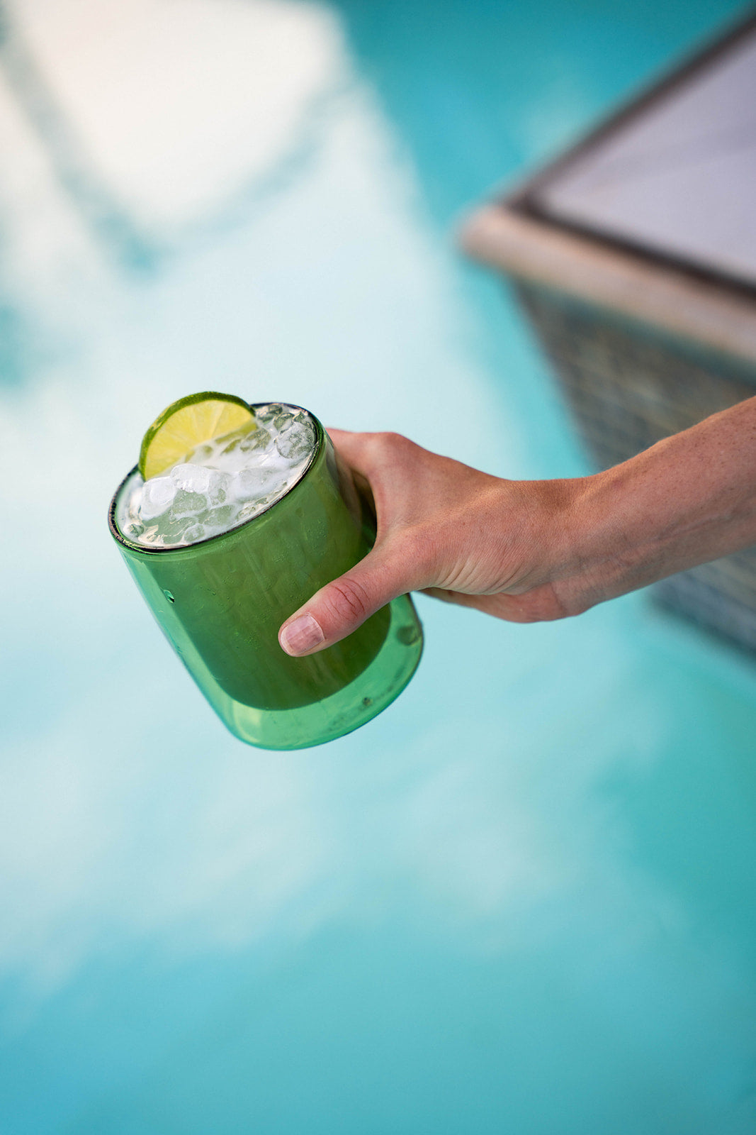 4 Pack double wall glass tumbler-Lime